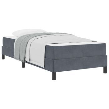 Cama Tipo Box Spring Con Colchón Gris Oscuro 80 X 210 Cm Tela Vidaxl