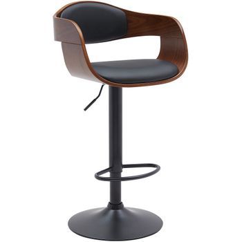 Taburete De Bar Kingston Simil Cuero Nogal/negro 50x48x87 Cm Clp