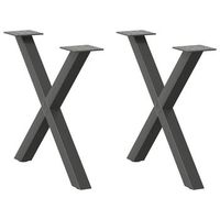 patas para mesa de centro en forma de x 2 uds  patas para mesa antracita acero cfw436823