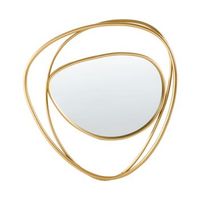 espejo de pared marco de metal decorativo estilo glam moderno 50 x 54 cm dorado courcy
