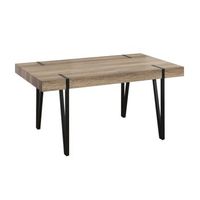 mesa comedor alem con tapa en mdf canyon en acabado melaminico y patas metalicas negras