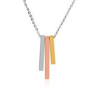 cadena de acero inoxidable para mujer con colgantes tricolores