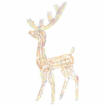 Adorno De Reno De Navidad Acrílico De Colores 140 Leds 128 Cm Vidaxl