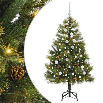 Árbol De Navidad Artificial Con Ramas Plegables Y Conos 150 Cm Vidaxl
