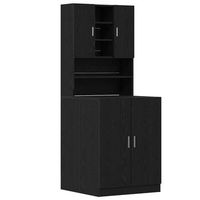 armario para lavadora 2 uds roble negro 705 x 715 x 1815 cm vidaxl
