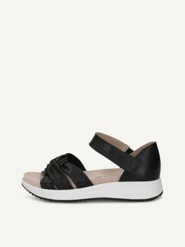 CAPRICE Sandal, black, made of Leather without heel, Size 38