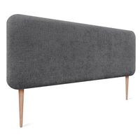 dhome cabecero tapizado en lana liso con patas redondeado para pared acusticos cabeceros absorbentes cabezal cama dormitorio gris oscuro 135cm