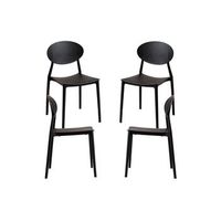 pack 4 sillas butan de polipropileno 875754 cm - negro