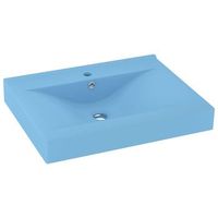 lavabo de bano moderno  lavabo de lujo con grifo ceramica 60x46 cm azul claro