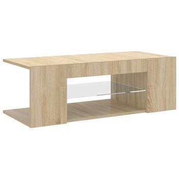 Mueble Tv | Mueble De Salón | Armario Tv Con Luces Led Roble Sonoma 90x39x30 Cm