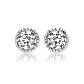 Pendientes pequeños de plata 925 con circonita