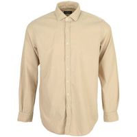 cafe coton camisa manga larga velours lave para hombre