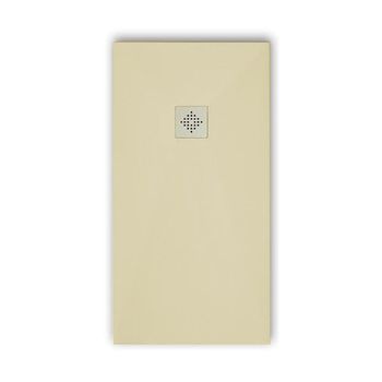 Plato De Ducha Pizarra Pure Crema  100x140 Cm Rejilla Inox