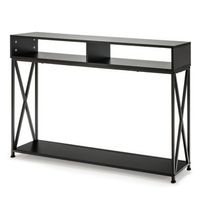 mesa consola con estante abierto y estructura de acero 79 cm