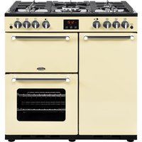 belling kensington 90g gas range cooker - cream cream