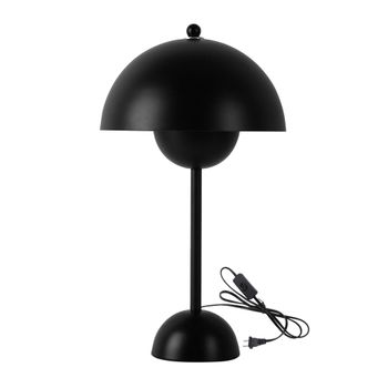 Lámpara de mesa tipo seta nórdica de metal, e27, 45 cm, negro