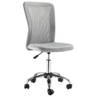 vinsetto silla de escritorio giratoria sin brazos de malla con altura ajustable carga 100 kg 43x58x90-100 cm gris   aosom espana