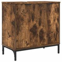 armario de lavabo  gabinete de lavabo para bano roble ahumado 605 x 335 x 61 cm