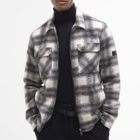 barbour international clayton brushed fleece overshirt - l