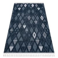 alfombra sevilla y499b conduccion diamantes azul franjas bereber mar 80x150 cm