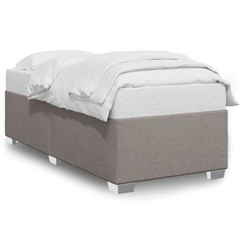 Cama Individual | Cama Para Adultos | Estructura De Cama De Tela Gris Taupe 90x200 Cm