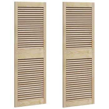 Puerta De Armario 2 Uds. Natural 49,5 X 2,1 X 140,5 Cm Vidaxl