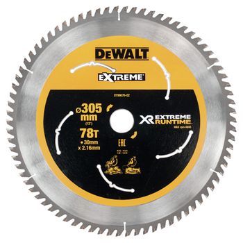 Dewalt Dt99576-qz - Hojas Para Sierra Circular Estacionaria Xr Extreme Runtime 305mm X 30mm 78d