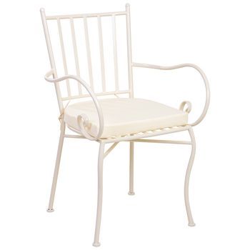 Sillón De Forja Con Cojín 58x54x88h Cm Blanco