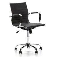 sillon de oficina reclinable negro piel sintetica altura ajustable