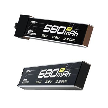 CADDXFPV Curve 3.8V 95C 580mAh 680mAh 1S LiHV Battery A30 BT2.0 Connecto Fo CURVE MICRO 16 Micro RC FPV Drone