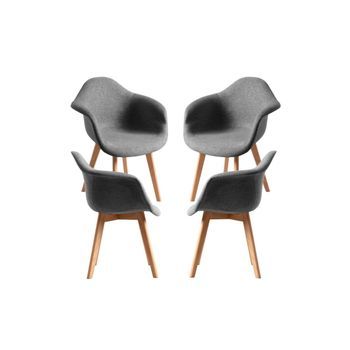 Pack 4 Sillas Belu Tela De Tela 83*48*43 Cm - Gris Oscuro
