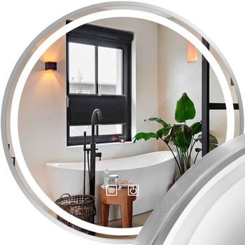 Espejo De Pared Rea Led Mmj Brush Steel 60cm