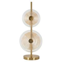 lampara de mesa de metal y cristal dorado o 25x63 cm