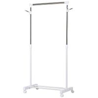 perchero de ropa 685x42x145 cm blanco y plata