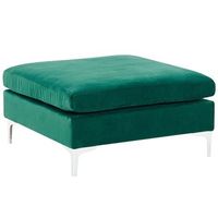 otomana de terciopelo verde reposapies patas metal cojin glamour evja