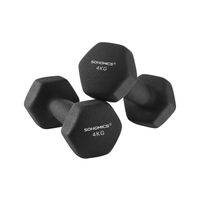 mancuernas hexagonales revestimiento de neopreno entrenamiento negro  2 x 4 kg