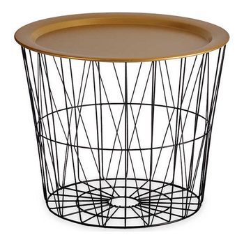 Mesa De Centro Negro Dorado Metal (52 X 40 X 52 Cm)