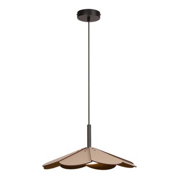 Lámpara colgante de madera con 1 led integrado, taupe