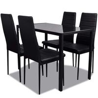 conjunto de mesa y sillas de comedor 5 uds  juego de muebles de jardin negro