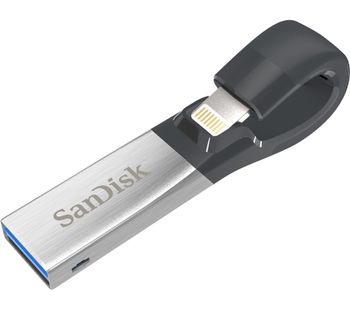 SANDISK iXpand Dual USB 3.0 Memory Stick - 32 GB, Black & Silver, Black