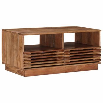 Mesa De Café - Mesa De Centro - Mesa Baja Con Cajón Natural 85 X 45,5 X 40 Cm