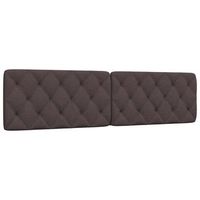 cabecero de cama acolchado tela marron oscuro 200 cm vidaxl
