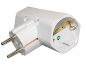 Adaptador 2 Tomas Schuko Hembra BLANCO