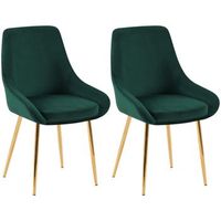 juego de 2 sillas de comedor elmira terciopelo verde 53x50x86 cm clp
