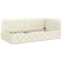 estructura de cama en esquina crema 90 x 190 cm terciopelo vidaxl