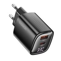gan tech toocki tct33-22eu cargador usb pd de 33w 2 puertos usb-ausb-c pd30 qc30 carga rapida adaptador de cargador