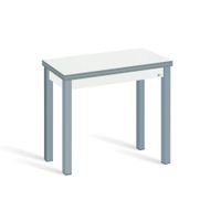 mesa cocina extensible libro 80x4080 cm blanco pata gris