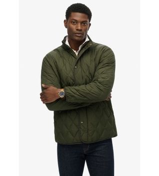 Superdry para hombre. M5012225A Chaqueta Quilted Estate verde (L), Casual, Poliéster