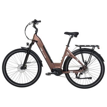 Bicicleta Eléctrica Ttgo C7 Se De 28” Con Motor Central De 250 W, 9 Velocidades, Urbana, Marrón
