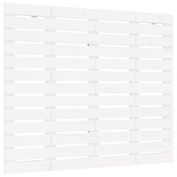 Cabecero Cama De Pared | Panel De Cabecera Madera Maciza Pino Blanco 126x3x91,5 Cm